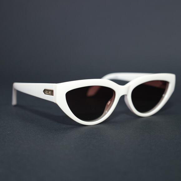 Quay Australia NARROW DOWN Cat Eye Sunglasses - Bone / Brown Polarized - NWT - Picture 7 of 12